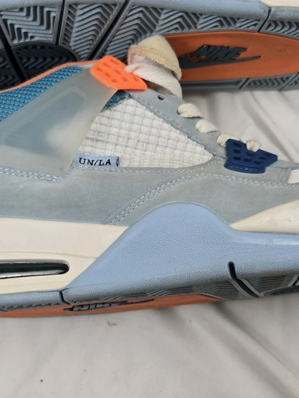 Union LA x Air Jordan 4 Mens Shoes Retro Blue Gray Orange DC9533-802 Size 10